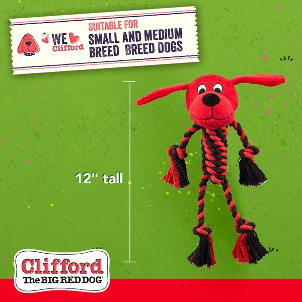 Show full view: Clifford The Big Red Dog Tug n' Play Pal Plush & Rope Dog Toy slide 4 of 7