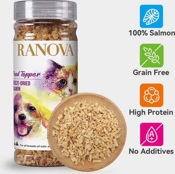 Show full view: Ranova Salmon Freeze-Dried Dog & Cat Food Topper, 60-g can slide 3 of 3
