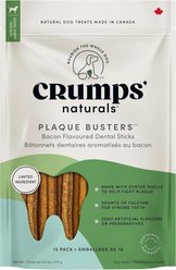 Crumps' Naturals Plaque Busters Bacon 18-cm Dental Dog Treats, 10 count