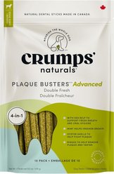 Crumps' Naturals Plaque Busters Advanced Double Fresh Dental Dog Treats, 270-g bag