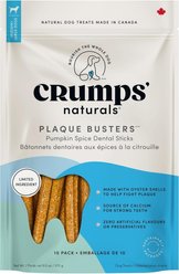 Crumps' Naturals Plaque Busters Pumpkin 18-cm Dental Dog Treats, 10 count