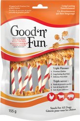 Good 'n' Fun Triple Flavour Double Pops with Chicken Dog Treats, 155-g bag