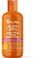 Zesty Paws Wild Alaskan Omega + Salmon Oil Liquid Fish Oil Skin & Coat Supplement for Dogs & Cats, 8-oz bottle
