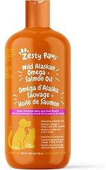 Zesty Paws Wild Alaskan Omega + Salmon Oil Liquid Fish Oil Skin & Coat Supplement for Dogs & Cats, 32-oz bottle