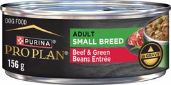Purina Pro Plan Small Breed Beef & Green Bean Entree Wet Dog Food, 156-g can, case of 24