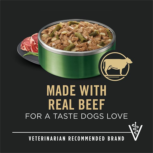 Show full view: Purina Pro Plan Small Breed Beef & Green Bean Entree Wet Dog Food, 156-g can, case of 24 slide 7 of 9