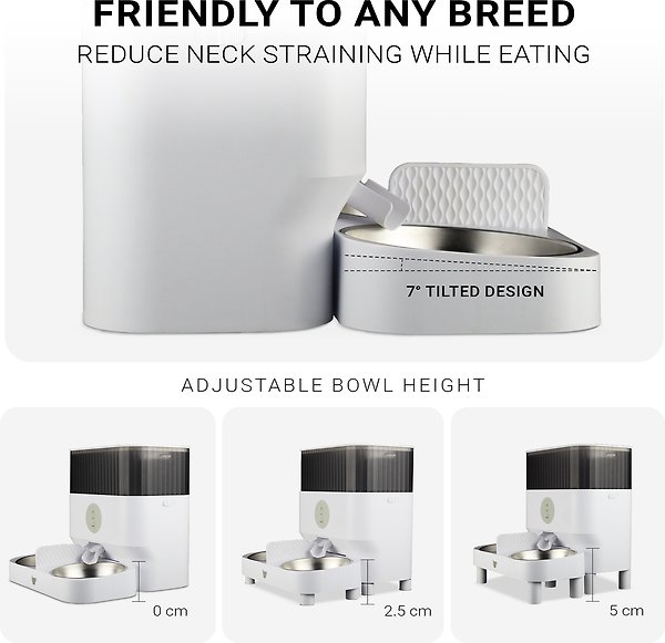 Show full view: INSTACHEW Purechew Double Automatic 1-10 Feeding Dog & Cat Feeder, White slide 5 of 7