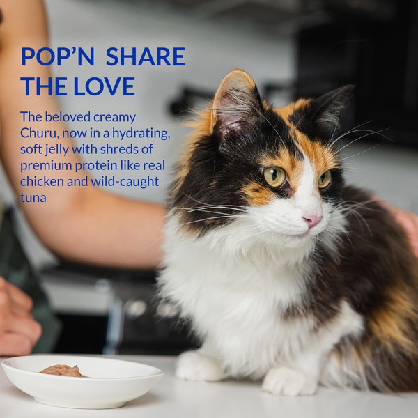 Show full view: Inaba Churu Pop'n Serve Chicken Variety Grain-Free Lickable Cat Treats, 34-g cup, 10 count slide 6 of 7