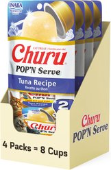 Inaba Churu Pop'n Serve Tuna Grain-Free Lickable Cat Treats, 34-g cup, 8 count