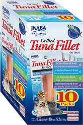 Inaba Grilled Tuna Fillet Variety Box Soft & Chewy Cat Treats, 10 count