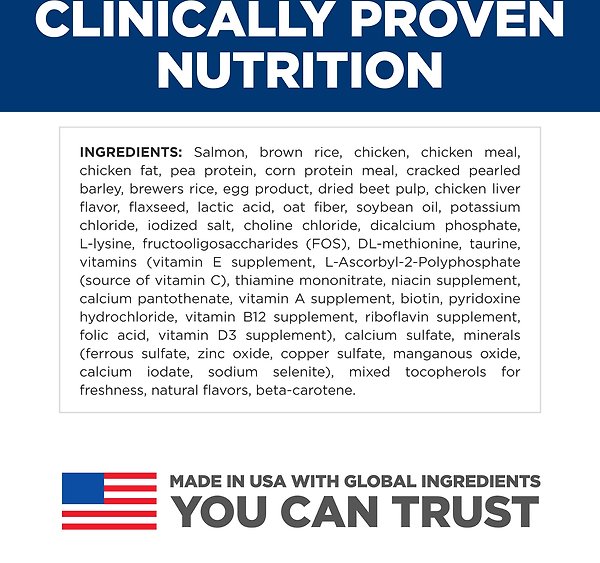 Show full view: Hill's Science Diet Kitten Sensitive Stomach & Skin Salmon & Brown Rice Recipe Cat Food, 1.58-kg bag slide 9 of 10