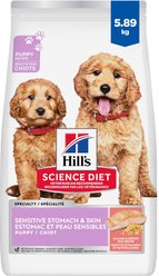Hill's Science Diet Puppy Sensitive Stomach & Skin Salmon & Brown Rice Recipe Dog Food, 5.89-kg bag