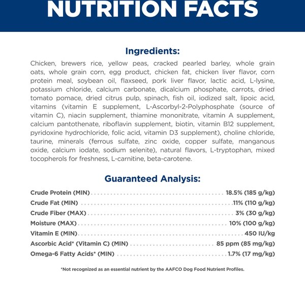 Show full view: Hill's Science Diet Senior 7+ Senior Vitality Small & Mini Chicken & Rice Recipe Dry Dog Food, 1.58-kg bag slide 9 of 12