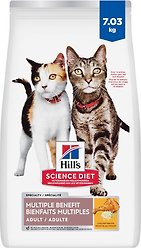 Hill's Science Diet Adult Multiple Benefit Chicken Recipe Dry Cat Food, 7.03-kg bag