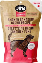 Jay's Tasty Adventures Gourmet Smoked Canadian Bacon Recipe Dog Treats, 150-g bag