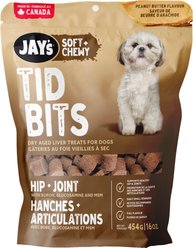 Jay's Tasty Adventures Peanut Butter Tid Bits Hip & Joint Soft & Chewy Dog Treats, 454-g bag
