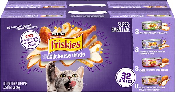 Show full view: Friskies Turkey Experience Variety Pack Wet Cat Food, 156-g, case of 32 slide 4 of 12
