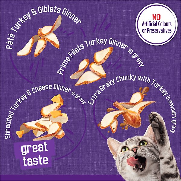 Show full view: Friskies Turkey Experience Variety Pack Wet Cat Food, 156-g, case of 32 slide 6 of 12