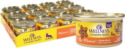 Wellness Complete Health Minced Chicken Dinner Grain-Free Canned Cat Food, 85-g can, case of 24