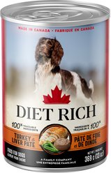 Diet Rich Turkey & Pork Liver Pate Wet Dog Food, 300-g can, case of 12
