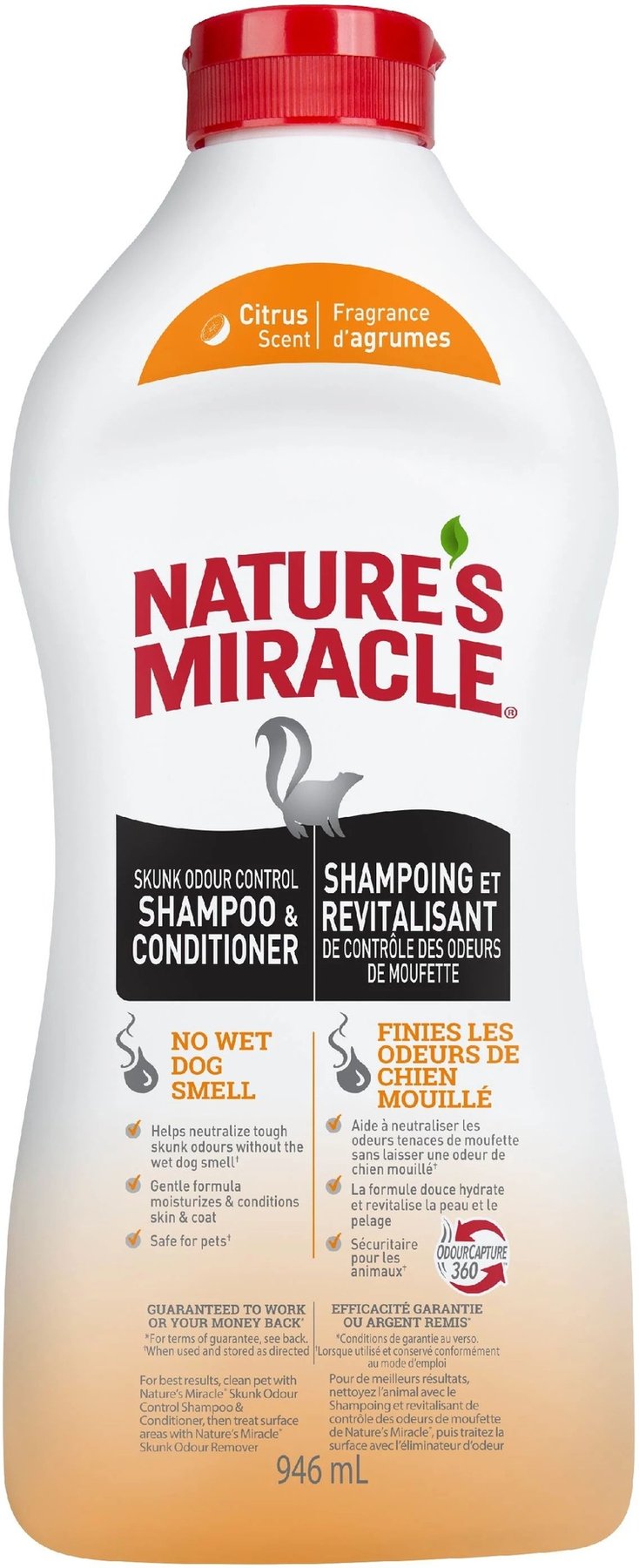 NATURE'S MIRACLE Skunk Odor Control Citrus Scent Dog Shampoo