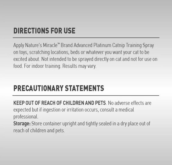 Show full view: Nature's Miracle JFC Advanced Platinum Catnip Cat Training Spray, 8-oz slide 6 of 9