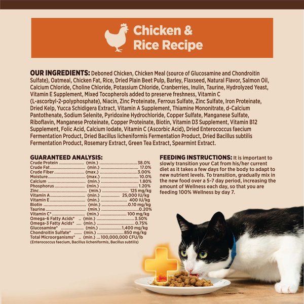 Show full view: Wellness CORE Digestive Health Wholesome Grains Chicken & Rice Recipe Dry Cat Food, 5-kg bag slide 14 of 16