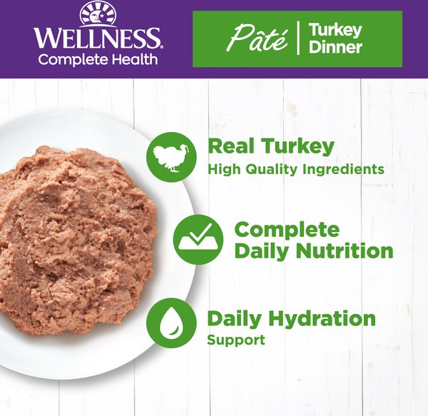 Show full view: Wellness Complete Health Turkey Formula Grain-Free Natural Canned Cat Food, 354-g can, case of 12 slide 3 of 16
