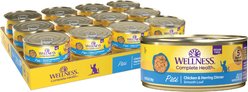 Wellness Complete Health Chicken & Herring Formula Grain-Free Canned Cat Food, 156-g can, case of 24