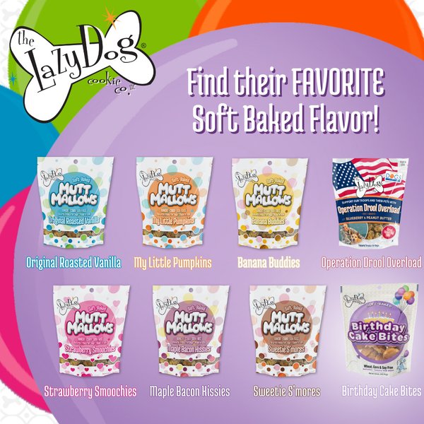 Show full view: The Lazy Dog Cookie Co. Birthday Cake Bites Dog Treats, 5-oz bag slide 4 of 4