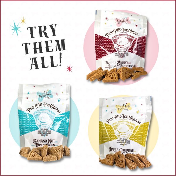 Show full view: The Lazy Dog Cookie Co. Pup-PIE & Ice Cream Slices Triple Berry with Peanut Butter Dog Treats, 5-oz pouch slide 5 of 5