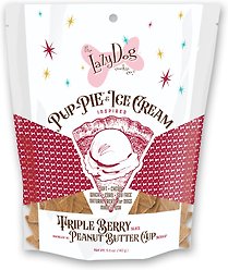 The Lazy Dog Cookie Co. Pup-PIE & Ice Cream Slices Triple Berry with Peanut Butter Dog Treats, 5-oz pouch
