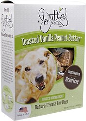 The Lazy Dog Cookie Co. Grain-Free Toasted Vanilla Peanut Butter Limited Ingredient Crunchy Baked Dog Treats, 14-oz box