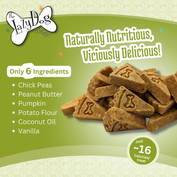 Show full view: The Lazy Dog Cookie Co. Grain-Free Toasted Vanilla Peanut Butter Limited Ingredient Crunchy Baked Dog Treats, 14-oz box slide 3 of 8