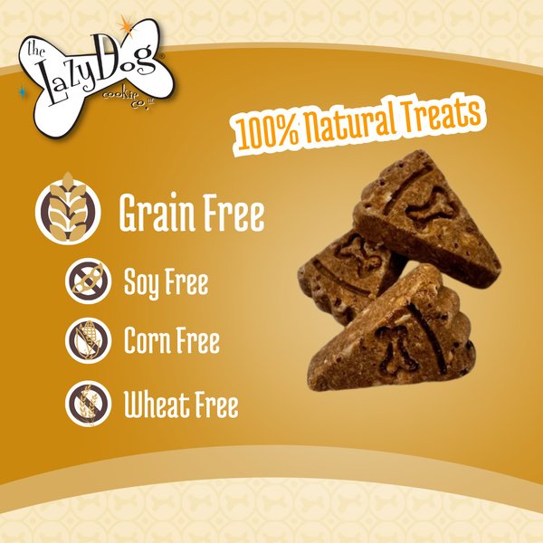 Show full view: The Lazy Dog Cookie Co. Grain-Free Crushed Peanut Sprinkled Banana Limited Ingredient Crunchy Baked Dog Treats, 14-oz box slide 6 of 8