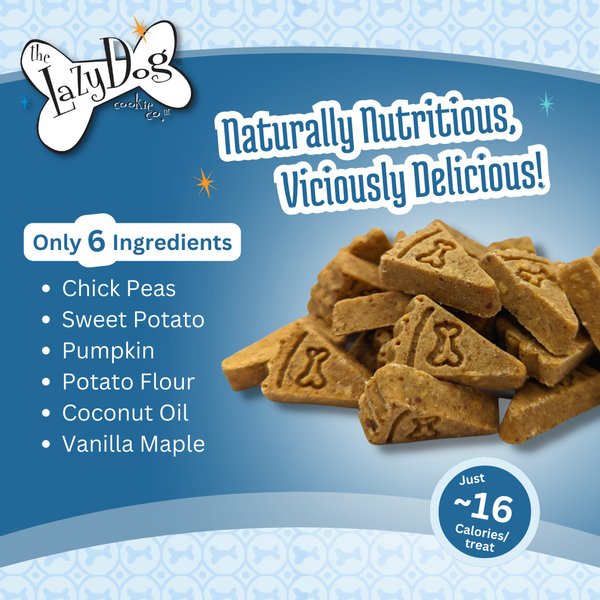 Show full view: The Lazy Dog Cookie Co. Grain-Free Candied Maple Sweet Potato Limited Ingredient Crunchy Baked Dog Treats, 14-oz box slide 3 of 8