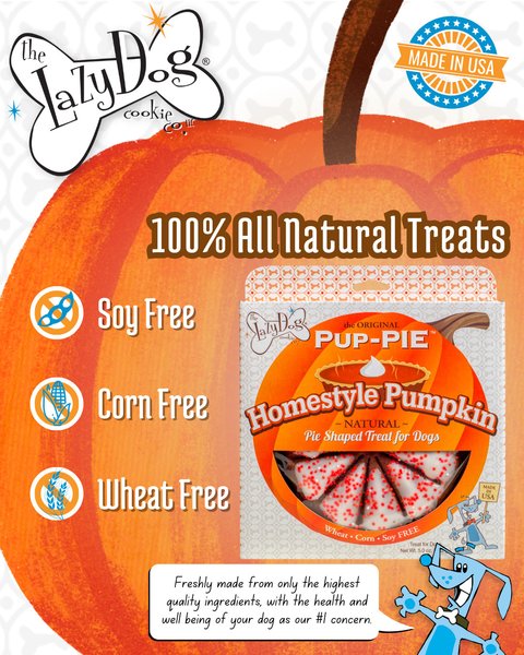 Show full view: The Lazy Dog Cookie Co. The Original Pup-PIE HomeStyle Pumpkin Dog Treat slide 4 of 5