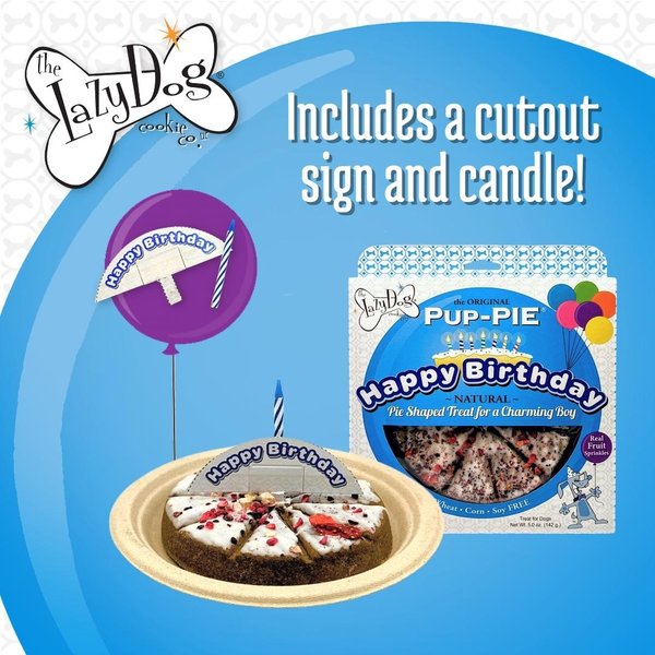 Show full view: The Lazy Dog Cookie Co. Happy Birthday Pup-PIE Dog Treat, Boy slide 6 of 8