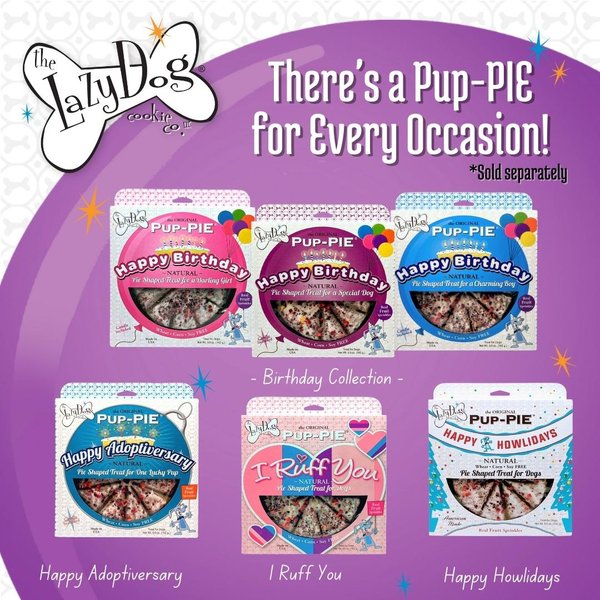 Show full view: The Lazy Dog Cookie Co. Happy Birthday Pup-PIE Dog Treat, Unisex slide 8 of 8