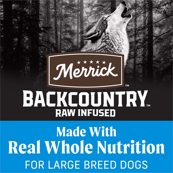 Show full view: Merrick Backcountry Raw Infused Grain-Free Large Breed Recipe Freeze-Dried Dog Food, 9.07-kg bag slide 6 of 17