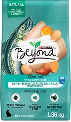 Purina Beyond Grain-Free Wild-Caught Whitefish & Free Run Egg Recipe Dry Cat Food, 1.36-kg bag