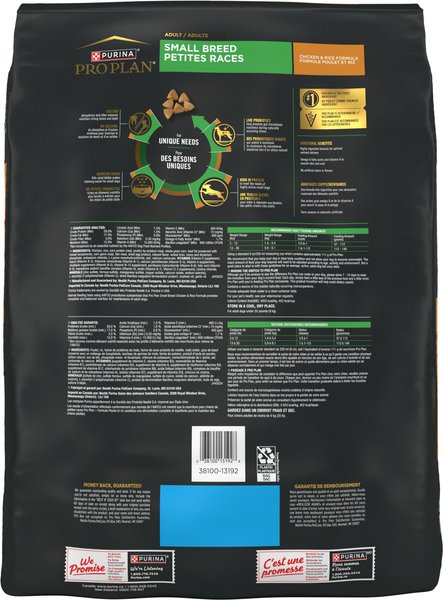 Show full view: Purina Pro Plan Small Breed Chicken & Rice Formula Dry Dog Food, 8.16-kg bag slide 4 of 18