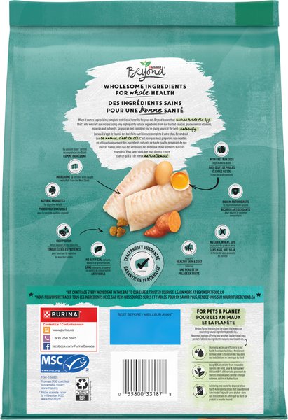Show full view: Purina Beyond Grain-Free Wild-Caught Whitefish & Free Run Egg Recipe Dry Cat Food, 1.36-kg bag slide 4 of 18
