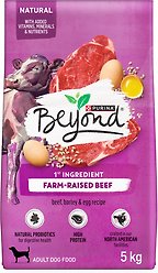 Purina Beyond Simply Farm-Raised Beef, Barley & Free Run Egg Recipe Dry Dog Food, 5-kg bag