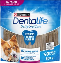 DentaLife Small/Medium Breed Daily Oral Care Dog Treats, 40 count