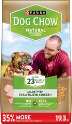 Dog Chow Natural with Farm-Raised Chicken Dry Dog Food, 19.3-kg bag