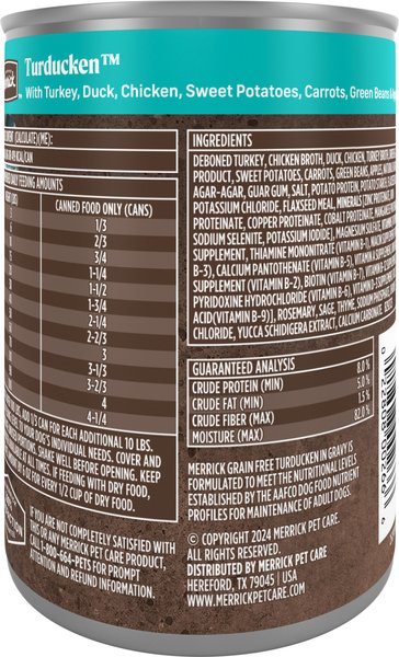 Show full view: Merrick Grain-Free Wet Dog Food Turducken, 360-g can, case of 12 slide 3 of 16