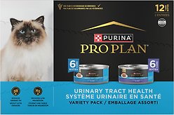 Purina Pro Plan Urinary Tract Health Variety Pack Ocean Whitefish and Turkey & Giblets Wet Cat Food, 156-g can, case of 12