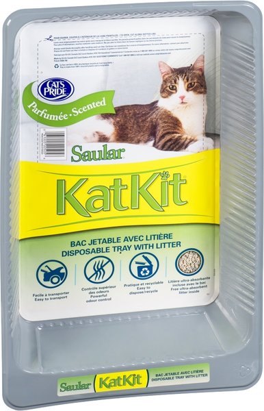 Show full view: Cat's Pride Saular Kat-Kit Disposable Cat Litter Tray with Litter, 10 count slide 3 of 3