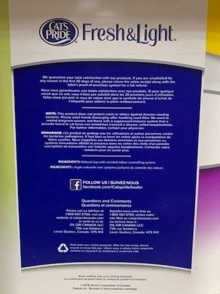 Show full view: Cat's Pride Fresh & Light Ultimate Care Scented Cat Litter, 7.71-kg pail slide 3 of 4